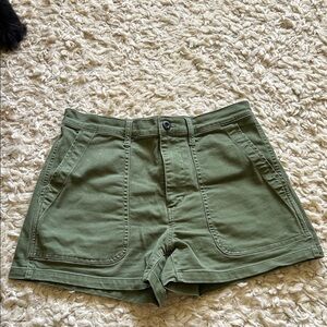 Madewell Olive High-Rise Utility Shorts